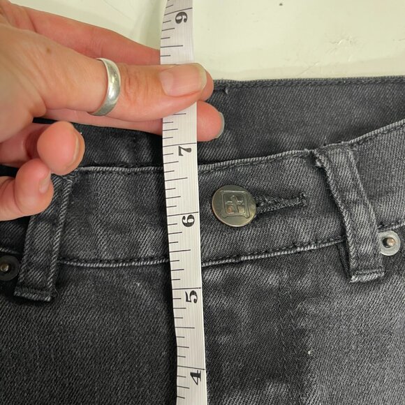 Ksubi Skinny Jeans 24 Dark Gray Denim Stretch Ankle Zip Embroidered Cross Logo - Picture 8 of 10